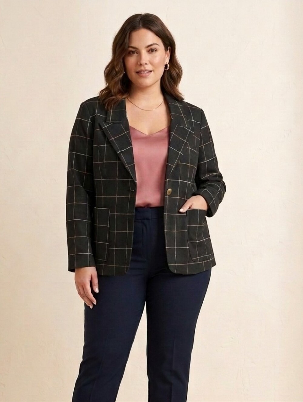 autres filles- plaid blazer